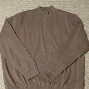 Cutter & Buck lined pull over sweater with zip up neck line brown Golf